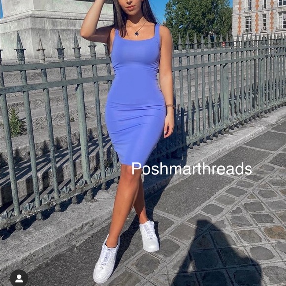 Zara bloggers fave light blue bodycon dress - Picture 1 of 12